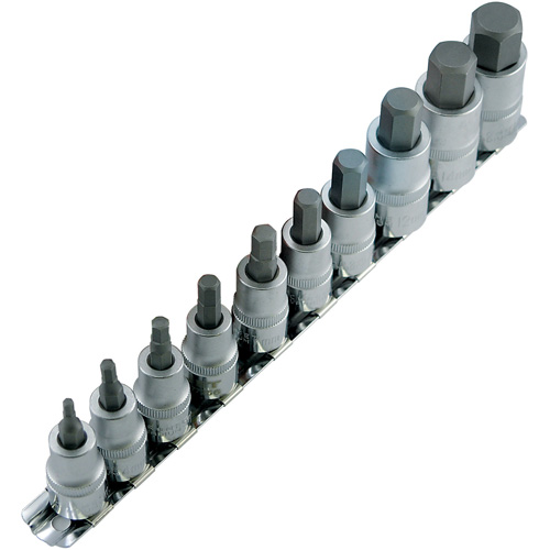 HSW3812-10M Metric Bit Socket Set, Hex, 1/2"/3/8" Drive, 10 Pcs Nuna Depot Inc.