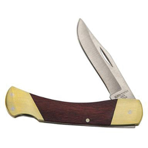 Sportsman Knife with Curved Handle, 2-5/8" Blade, Stainless Steel Blade, Wood Handle Nuna Depot Inc.