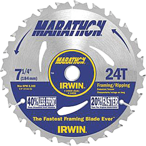 Lames de scie pour entrepreneur - Lames de scie Marathon, 7-1/4", 24 dents Nuna Depot Inc.