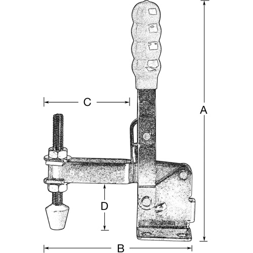 Brides de fixation verticales, Force de serrage 600 lb, Vertical Nuna Depot Inc.