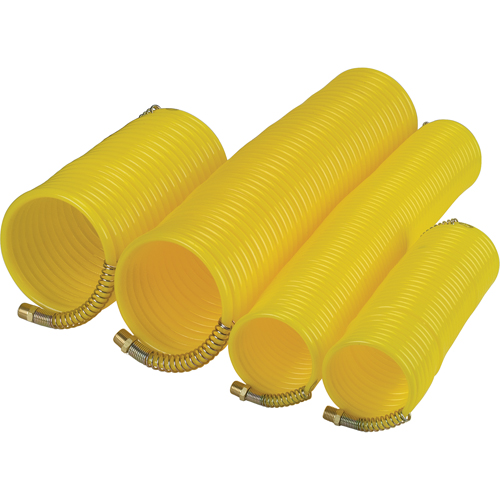 Tuyaux pneumatiques en nylon spiral&eacute; a/raccords, Air, 1/4" DI x 25' lo, Nylon, 200 psi &agrave; 23°C Nuna Depot Inc.