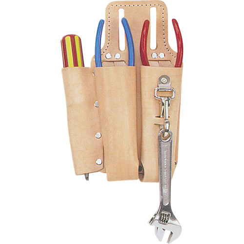 Lineman's Tool Pouch, Multiple Tool Holder, Leather, 3 Pockets Nuna Depot Inc.