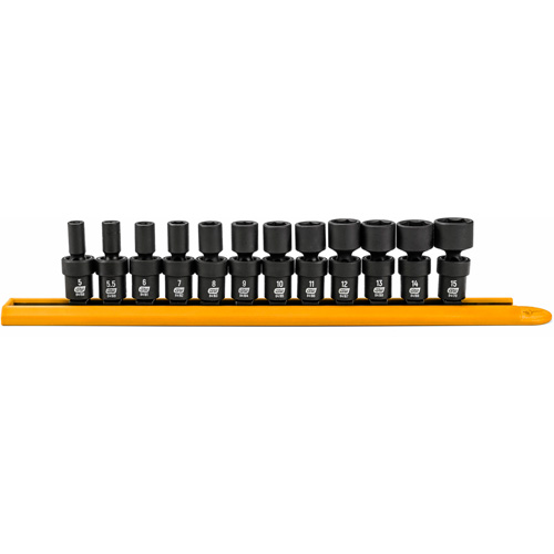 Jeu de 12 douilles m&eacute;triques flexibles universelles &agrave; chocs 1/4" &agrave; 6 pans Nuna Depot Inc.