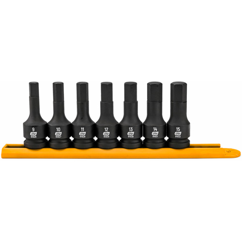 Impact Metric Bit Socket Set, Hex, 1/2" Drive, 7 Pcs Nuna Depot Inc.