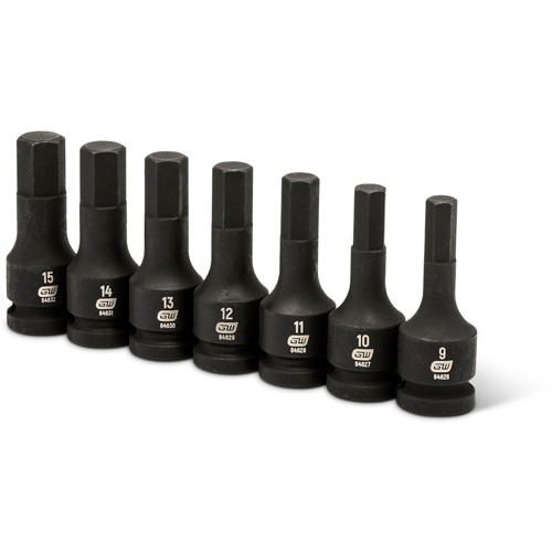 Impact Metric Bit Socket Set, Hex, 1/2" Drive, 7 Pcs Nuna Depot Inc.