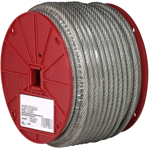 Wire Cable, 250' (76.2 m) x 3/16", 840 lbs. (0.42 tons), Vinyl Coated Nuna Depot Inc.