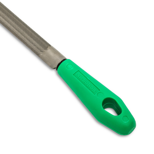 Lime &agrave; taille crois&eacute;e avec poign&eacute;e verte, Demi-ronde, 8", B&acirc;tarde Nuna Depot Inc.
