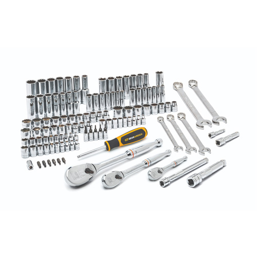 1/4", 3/8" & 1/2" Drive 6 & 12 Point Standard & Deep SAE/Metric Mechanics Tool Set Nuna Depot Inc.