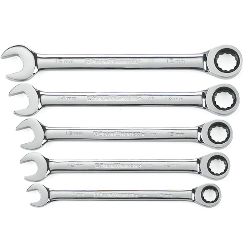 72-Tooth 12 Point Ratcheting Wrench Set, Combination, 5 Pieces, Metric Nuna Depot Inc.