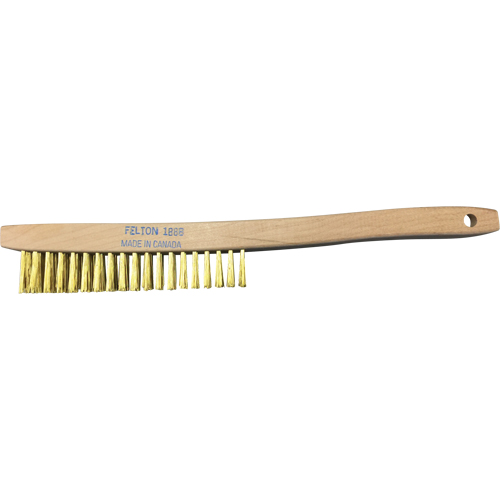 Curved-Handle Scratch Brushes, Brass, 4 x 19 Wire Rows, 14" Long Nuna Depot Inc.