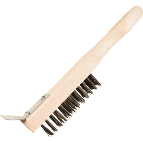 Scratch Brush With Scraper, Steel, 5 x 13 Wire Rows, 11-3/8" Long Nuna Depot Inc.