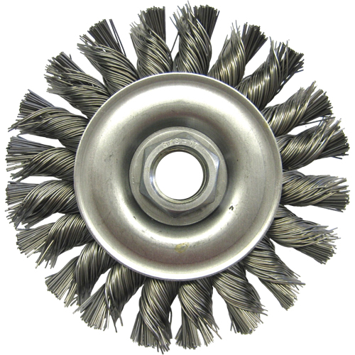 Wire Wheel Brushes, 4" Dia., 0.02" Fill, 5/8"-11 Arbor, Steel Nuna Depot Inc.