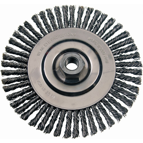 Wire Wheel Brushes, 4-7/8" Dia., 0.02" Fill, 5/8"-11 Arbor, Stainless Steel Nuna Depot Inc.