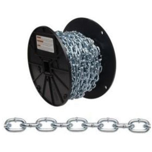 Straight Link Machine Chain, Low Carbon Steel, #4 x 100' (30.4 m) L, 215 lbs. (0.1075 tons) Load Capacity Nuna Depot Inc.