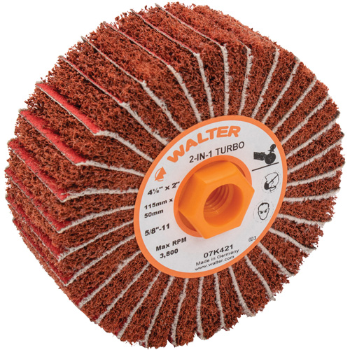 Two-In-One Turbo Drums, 4-1/2" Dia. x 2" W, 5/8"-11 Arbor, 60 Grit Nuna Depot Inc.