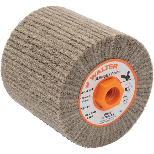 Tambour de conditionnement de surface Blendex, 4-1/4" dia. x 4" la, 5/8"-11 Arbre, Grain Fin Nuna Depot Inc.