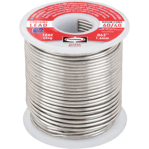 Brasure au plomb 60/40 &agrave; noyau de colophane, &agrave; base de plomb, 60 % d'&eacute;tain, 40 % de plomb, &acirc;me Colophane, dia. 1/16" Nuna Depot Inc.