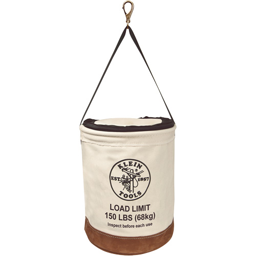 Canvas Bucket with Closing Top, Canvas, 14" Dia. x 17" H, 150 lbs. Load Rating Nuna Depot Inc.