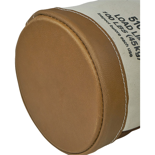 Leather-Bottom Bucket, 17" H, Canvas, White Nuna Depot Inc.