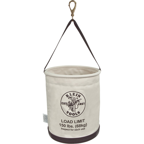 Canvas Bucket, All-Purpose with Drain Holes, Canvas, 12" Dia. x 15" H, 150 lbs. Load Rating Nuna Depot Inc.