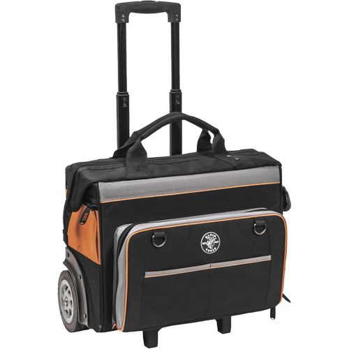 Tradesman Pro Rolling Tool Bag, Ballistic Polyester, 24 Pockets, Black/Orange Nuna Depot Inc.