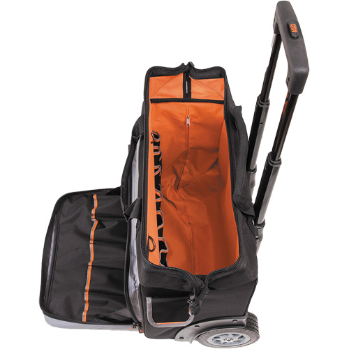 Tradesman Pro Rolling Tool Bag, Ballistic Polyester, 24 Pockets, Black/Orange Nuna Depot Inc.