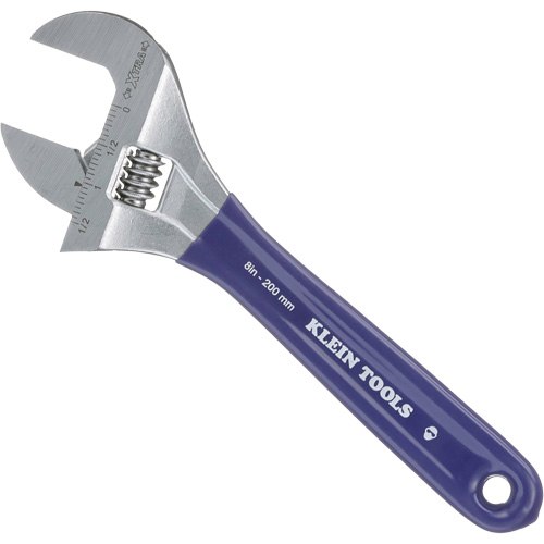 Extra-Wide Jaw Adjustable Wrench, 8" L, 1-1/2" Max Width, Plain Nuna Depot Inc.