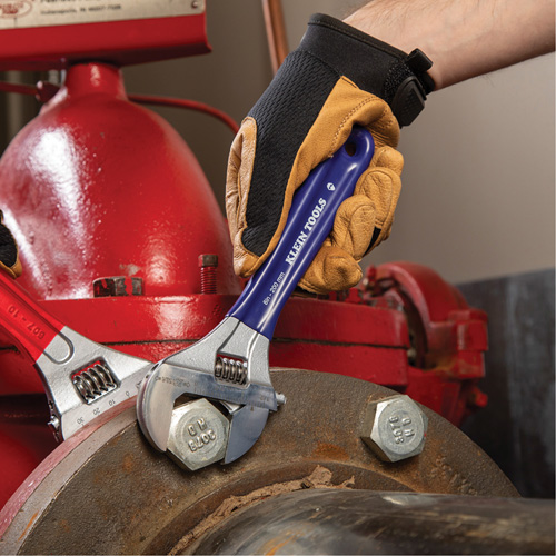 Extra-Wide Jaw Adjustable Wrench, 8" L, 1-1/2" Max Width, Plain Nuna Depot Inc.