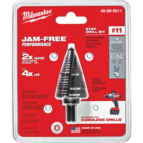 Foret &eacute;tag&eacute; no 11, 7/8" - 1-7/32", Acier rapide Nuna Depot Inc.