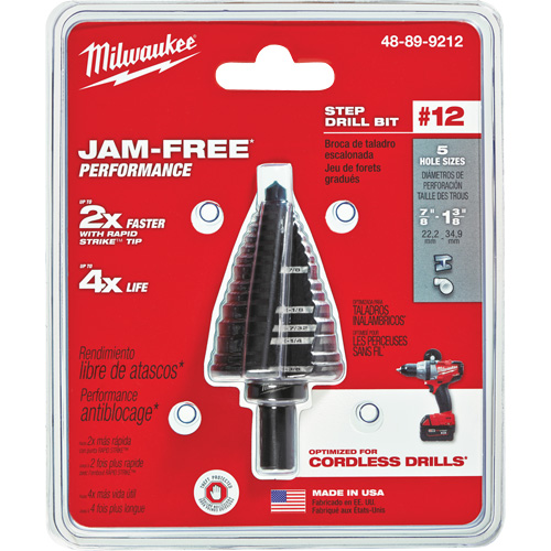 Foret &eacute;tag&eacute; no 12, 7/8" - 1-3/8", Acier rapide Nuna Depot Inc.