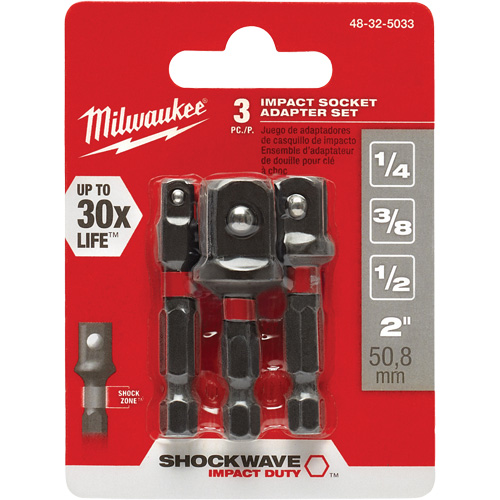 Jeu d'adaptateur de douilles &agrave; chocs Shockwave, 1/4" Prise, Sph&eacute;rique, 1-7/8" lo Nuna Depot Inc.