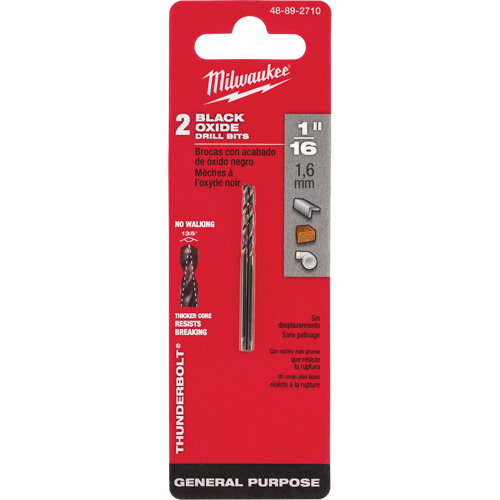 Foret s&eacute;rie courte Thunderbolt, Acier rapide, 1/16", 1-7/8" lo, 7/8" Cannelure, 135° Angle Nuna Depot Inc.