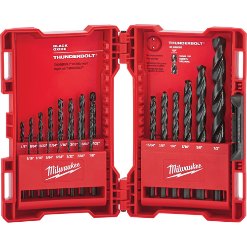 Thunderbolt&reg; Jobber Drill Bit Set, 21 Pieces, Alloy Steel Nuna Depot Inc.
