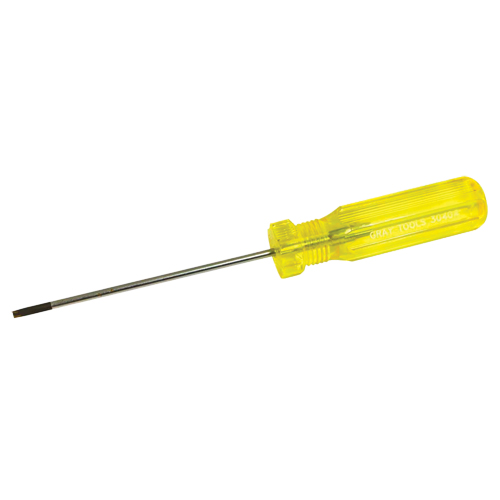 Electrician's Slotted Screwdriver, 1/8" Tip, Round, 7-1/4" L, Plastic Handle Nuna Depot Inc.