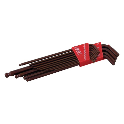 Extra Long Arm Ball Hex Key Set, 13 Pcs., Imperial Nuna Depot Inc.