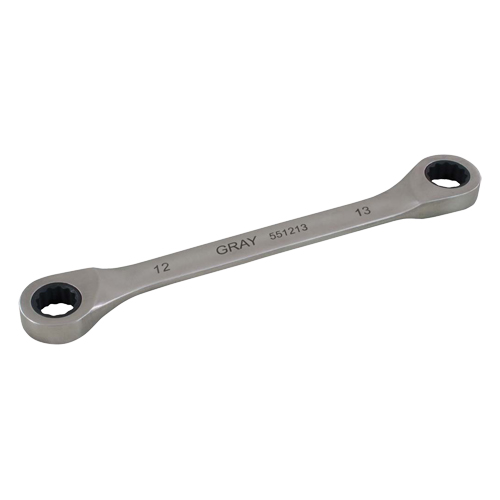 Double Box End Gear Ratcheting Wrench, 12 Point, 8 mm x 9 mm, Plain Finish Nuna Depot Inc.