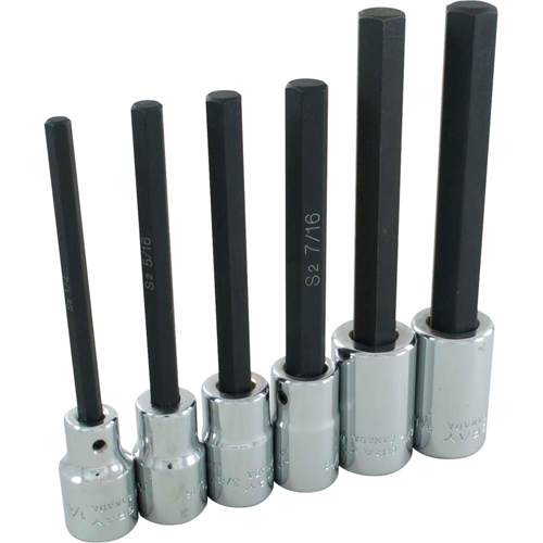 Hex Head Socket Set, Hex, 1/2" Drive, 6 Pcs Nuna Depot Inc.