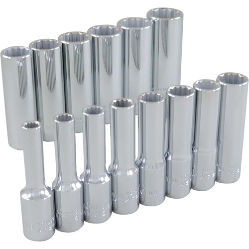 Socket Set, 14 Pcs, 3/8" Drive Size, Deep Nuna Depot Inc.