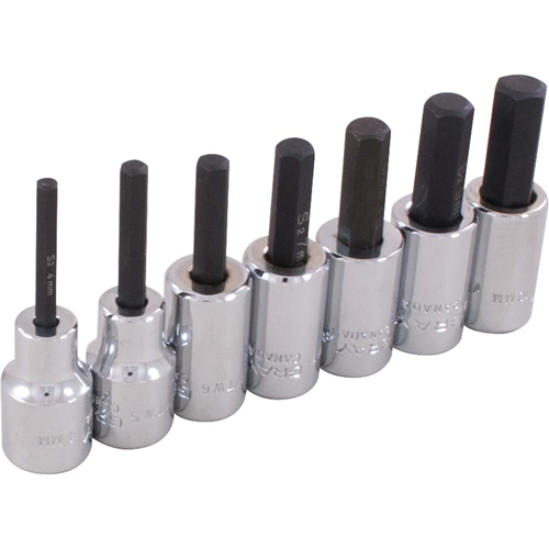 Hex Head Socket Set, Hex, 3/8" Drive, 7 Pcs Nuna Depot Inc.