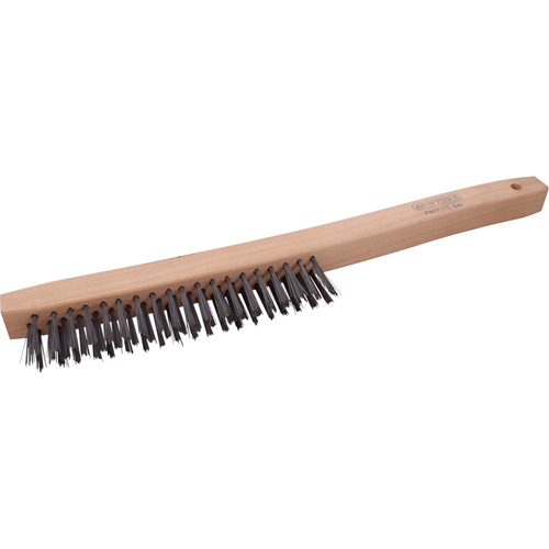 Brosse &agrave; r&eacute;curer industrielle &agrave; manche long, Acier, 3 x 19 rangs de fils, Longueur 14" Nuna Depot Inc.