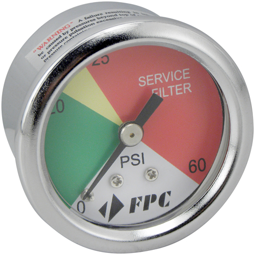 PG1326 Transmission Filter Pressure Gauge, 2" , 0 - 60 psi, Back Mount, Analogue Nuna Depot Inc.