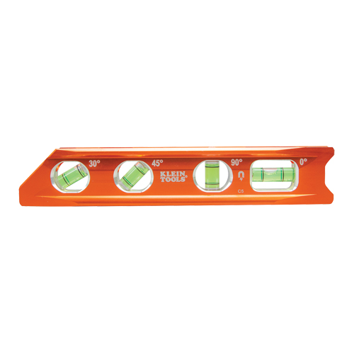 Torpedo Billet Level, 8" L, Aluminum, 4 Vials, Magnetic Nuna Depot Inc.