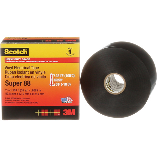 Scotch&reg; Super 88 Professional Electrical Tape, 51 mm (2") x 33 m (108'), Black, 8.5 mils Nuna Depot Inc.