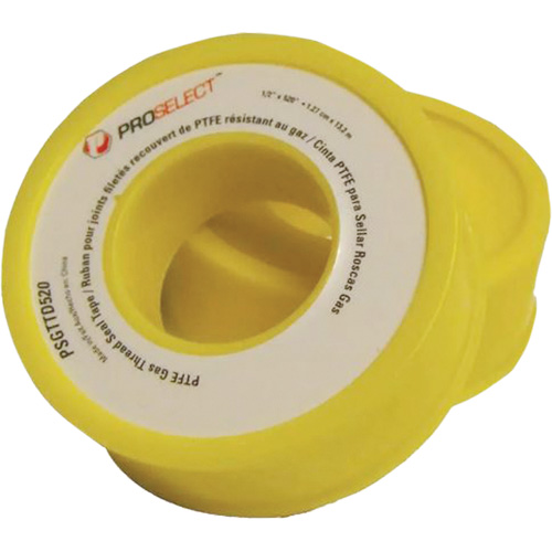 Ruban &agrave; filetage pour tuyau en PTFE pour industrie p&eacute;troli&egrave;re et gazi&egrave;re, 12,7 mm (1/2") x 6,6 m (21,67'), Jaune Nuna Depot Inc.