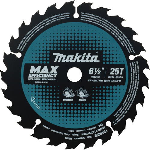 Lame de scie circulaire efficacit&eacute; maximale, 6-1/2", 25 dents, Pour Stratifi&eacute;/Bois Nuna Depot Inc.