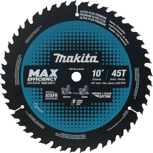 Lame de scie &agrave; onglets, 10", 45 dents, Pour Bois Nuna Depot Inc.