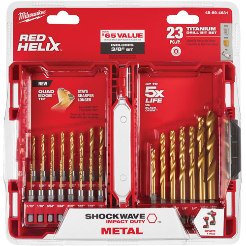 Shockwave Impact Duty Drill Bit Set, 23 Pieces, Titanium Nuna Depot Inc.