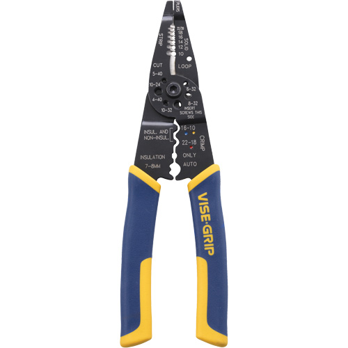 Outil polyvalent &agrave; d&eacute;nuder/sertir/couper les fils, 8-1/2" lo, 10 - 22 AWG Nuna Depot Inc.
