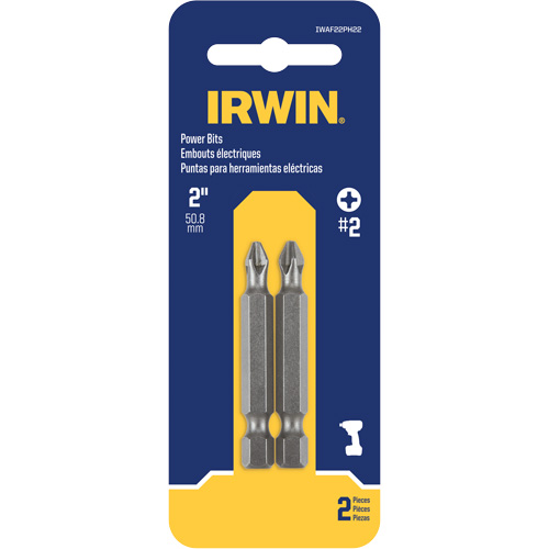Power Bits, Phillips, #2 Tip, 1/4" Drive Size, 2" Length Nuna Depot Inc.