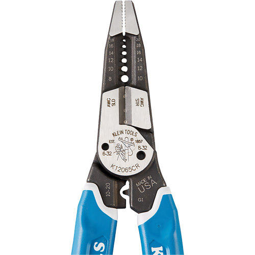 Klein-Kurve&reg; Heavy-Duty Wire Stripper, Cutter & Crimper Multi-Tool, 8-1/4" L, 8 - 20 AWG Nuna Depot Inc.